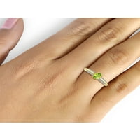JewelersClub Peridot Prsten Birthstone Nakit-0. Karat Peridot 14k pozlaćeni srebrni prsten nakit sa bijelim