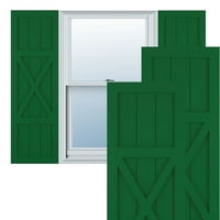 Ekena Millwork 18 W 30 H True Fit PVC centar X-pansion Farmhouse fiksni kapci, viridijski zeleni