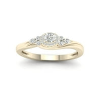 1 4ct TDW dijamantski verenički prsten od žutog zlata od 10k