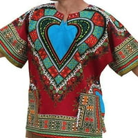 Seksi plesni muškarci Ljetni vrhovi Tribalni festival Dashiki Majica Hippie T Mahunes Lose Fit Bluza TESE Crveno plava 4xl