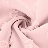 Ležerne haljine za žene klirens bez rukava V-izrez haljina do koljena jednobojna Pufnasta haljina midi haljina na plaži, roze, M