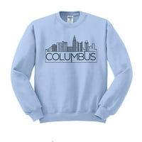 Skyline Columbus Ohio Duks Unise 3x-velika svijetlo plava