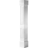 Ekena Millwork 6 W 4'H Premium kvadratne ne-konusne dvostruko podignute ploče PVC Endura-Craft kolona