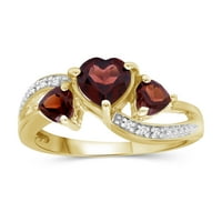 JewelersClub Garnet prsten - zapanjujući 14K pozlaćeni srebrni prsten sa Caratom T.G.W. Garnete i bijeli