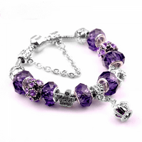 Rush Purple narukvica Ženska perlarna kruna Par Kristalna narukvica Najbolji poklon za njene S1786