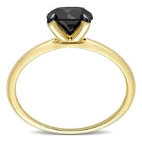 Miabella ženski karat T. W. Crni Dijamant 10kt zaručnički prsten od žutog zlata