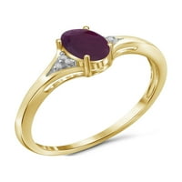 JewelersClub Ruby Prsten Birthstone Nakit-0. Karat Ruby 14k pozlaćeni srebrni prsten nakit sa bijelim
