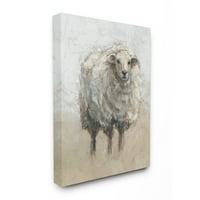 Stupell Industries Fluffy Sheep Farm Animal bež Tan dizajn Slike Ethana Harpera, 36 48