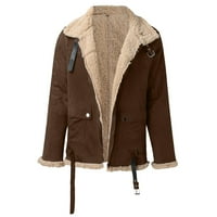 LEEy - World jakne za muškarce Muška Moda jednostavan zimski kaput rever ovratnik Dugi rukav podstavljena