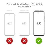 Distinktink Clear Shockproof hibridna futrola za Galaxy S ULTRA 5G-TPU Branik akrilna Zaštita ekrana od kaljenog stakla-Love Bits - pas Paw
