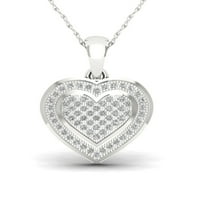 1 5CT TDW dijamant s srebra dvostruko srce okvir ogrlica