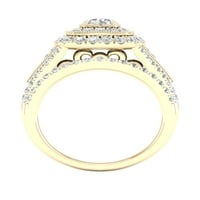 Imperial 3 4Ct TDW dijamant 10k žutog zlata dvostruki oreol vjenčani prsten