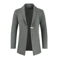 Yinmgmhj zimski kaputi za žene muške jesenje i zimske džemper gornji dugi rukav čvrsti kolovoz od kotlera Cardigan džemper toplo mekani bluza u boji Grey + XL