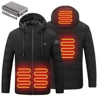 Haite muškarci grijani kaputi Hoodies električna jakna sa kapuljačom Muška Outwear termo Crna M