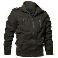 Muški Casual Zipper Plus Size Stand ovratnik jakna labavi prozračni modni kaput sa džepom