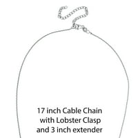 Privezak od ružičastog srebra ony u obliku suze sa produžetkom od 17 lanac + 3
