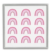 Stupell Industries Pink Stripes Rainbow Shapes uzorak Casual dizajn uramljeni zid Art, 12, dizajn Amy Brinkman