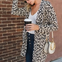 Babsbule zimske jakne za žene klirens modni ženski kardigan Leopard Print dugi rukavi Smock bluze labavi