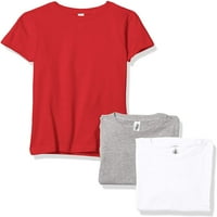 Marky G Odjeća za djevojke s kratkim rukavima kratkim rukavima od pune majice pamuk, l, bijelo crveno heather