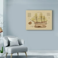 Zaštitni znak likovne umjetnosti 'Antique Ship Plan VII' platno Art by Vision Studio