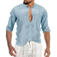 Muška Modna Bluza Top Tropic Style Print Hawaii Ljetna Košulja Muški Jesen Spoj Pojas Košulja Dugi Rukav