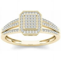Karat TW dijamant sa jednim Halo klasterom 10kt zaručnički prsten od žutog zlata