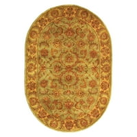 Heritage Cheshunt Tradicionalna prostirka vune, zeleno zlato, 5 '8'