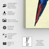 Wynwood Studio Životinje Zid Art Platno Grafike 'Maccaw' Ptice-Crvena, Plava