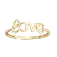 Brilliance Fine Jewelry 10k žuti zlatni scenario ljubavni prsten, Veličina 6