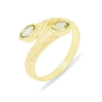 Britanci su napravili 14k žuto zlato prirodni Peridot ženski prsten - Opcije veličine-4. - Opcije veličine