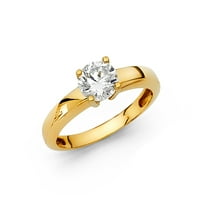 Dragulji Lu 14k žutog zlata kubni cirkonij CZ zaručnički prsten veličine 8