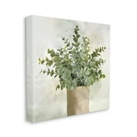 Stupell Industries vaza sa biljnim biljkama u saksiji gusto zeleno lišće slika Galerija umotano platno print zid Art, dizajn Kim Allen