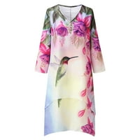 Dadaria Maxi haljina za žene jesen žene modni gumbi cvjetni Print labavi Dugi rukav o-izrez Casual Maxi