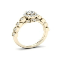 3 8CT TDW dijamantski 10k verenički prsten od žutog zlata