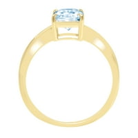1.0 ct blistavo izrezan plavi simulirani dijamant 14k gravura od žutog zlata Izjava godišnjica vjenčanja
