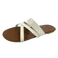 Miayilima bijele sandale ženske Remenske papuče Top Face okrugla ravna plaža Moda Casual dame Cross sandale